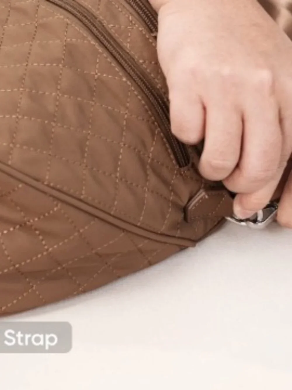 Large Quilted Crossbody Bum Bag with Removable Pouch Travel Nylon